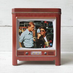 Vintage Happy Days TV Collectible Tin Retro Television Design Storage Container